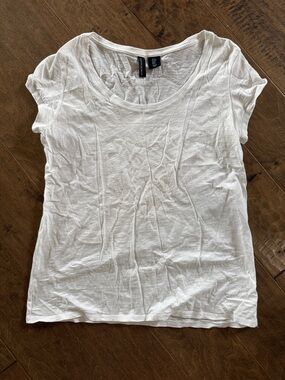 Cynthia Rowley White Scoop Neck Short Sleeve Tee